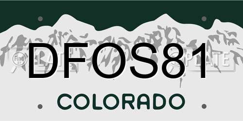 DFOS81 Colorado License Plate