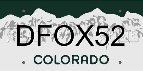 DFOX52 Colorado License Plate