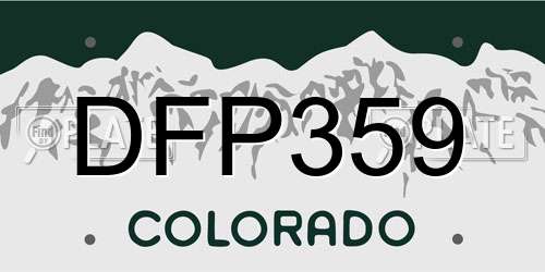 DFP359 Colorado License Plate