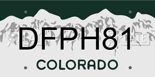 DFPH81 Colorado License Plate
