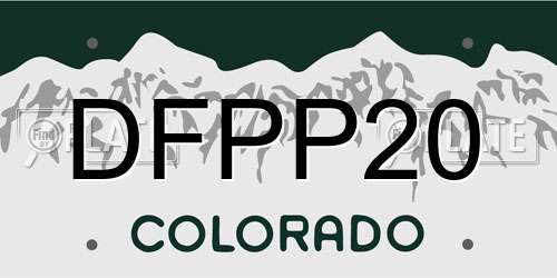 DFPP20 Colorado License Plate