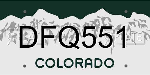 DFQ551 Colorado License Plate