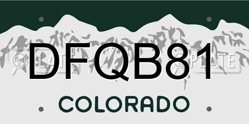 DFQB81 Colorado License Plate