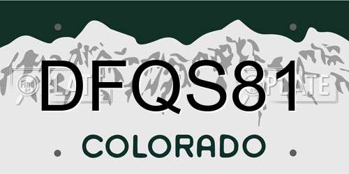 DFQS81 Colorado License Plate