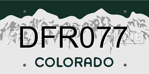 DFR077 Colorado License Plate