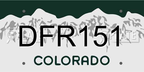 DFR151 Colorado License Plate