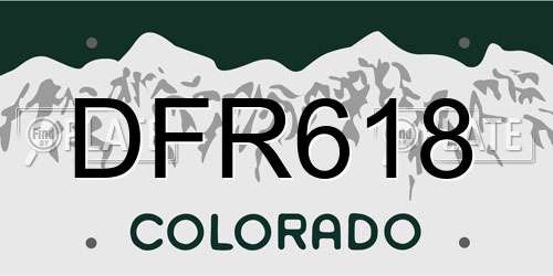 DFR618 Colorado License Plate
