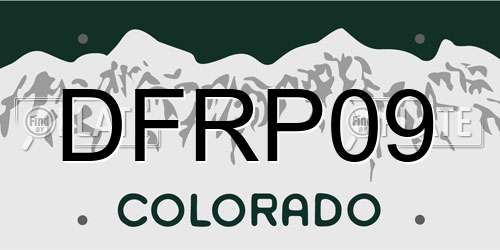 DFRP09 Colorado License Plate