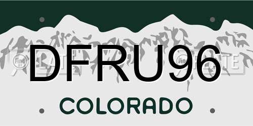 DFRU96 Colorado License Plate