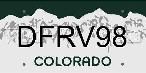 DFRV98 Colorado License Plate
