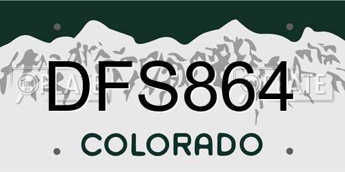 DFS864 Colorado License Plate