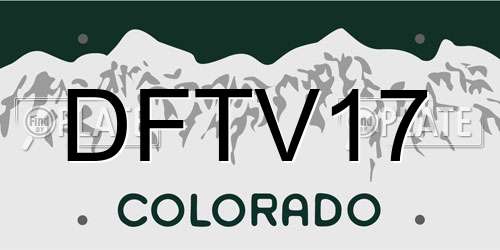DFTV17 Colorado License Plate