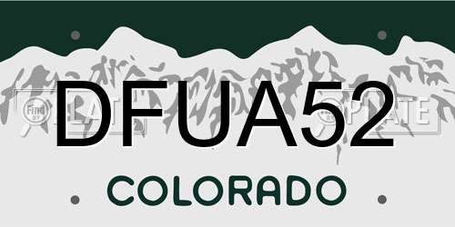 DFUA52 Colorado License Plate