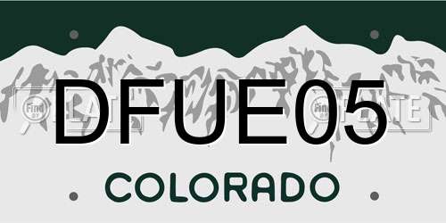 DFUE05 Colorado License Plate
