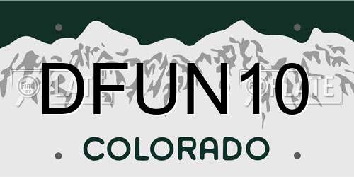 DFUN10 Colorado License Plate