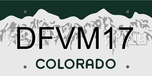 DFVM17 Colorado License Plate