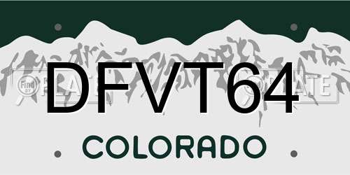 DFVT64 Colorado License Plate