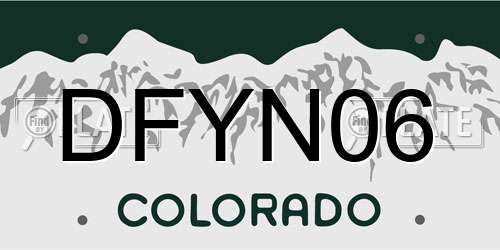 DFYN06 Colorado License Plate