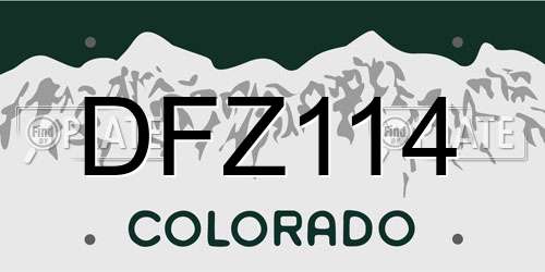 DFZ114 Colorado License Plate