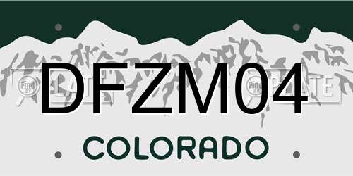 DFZM04 Colorado License Plate