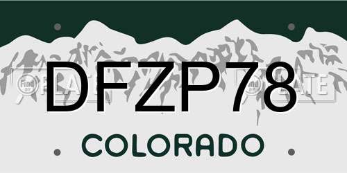 DFZP78 Colorado License Plate