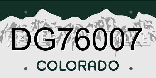 DG76007 Colorado License Plate