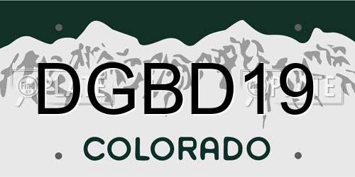 DGBD19 Colorado License Plate