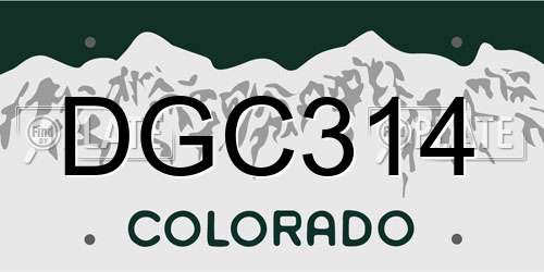 DGC314 Colorado License Plate
