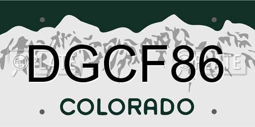 DGCF86 Colorado License Plate