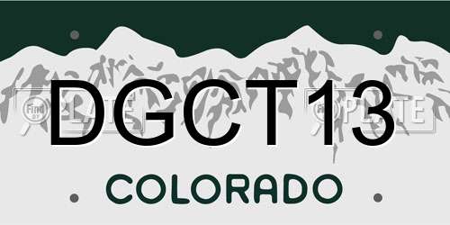 DGCT13 Colorado License Plate