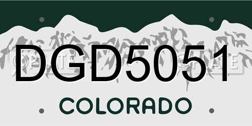 DGD5051 Colorado License Plate