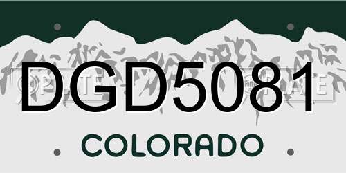 DGD5081 Colorado License Plate