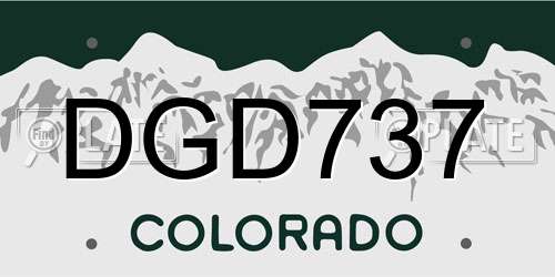 DGD737 Colorado License Plate