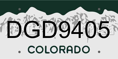 DGD9405 Colorado License Plate