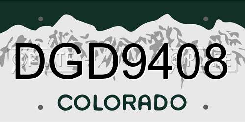 DGD9408 Colorado License Plate