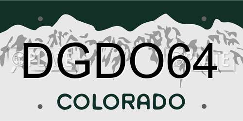 DGDO64 Colorado License Plate