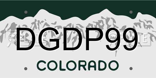 DGDP99 Colorado License Plate
