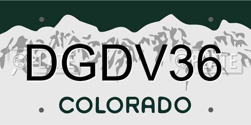 DGDV36 Colorado License Plate