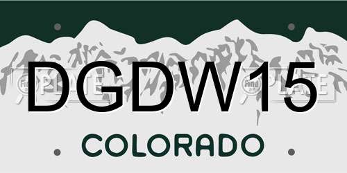 DGDW15 Colorado License Plate