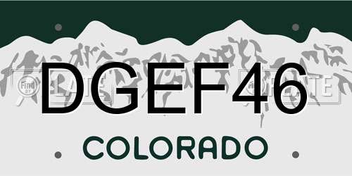 DGEF46 Colorado License Plate