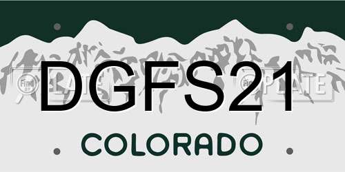 DGFS21 Colorado License Plate