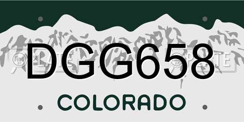 DGG658 Colorado License Plate
