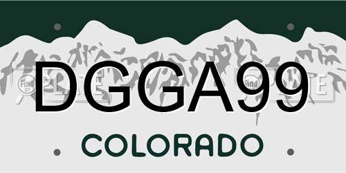 DGGA99 Colorado License Plate