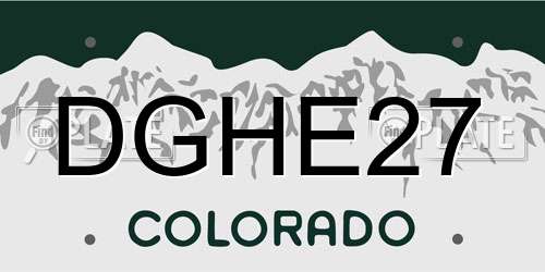 DGHE27 Colorado License Plate