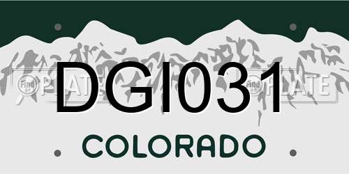 DGI031 Colorado License Plate