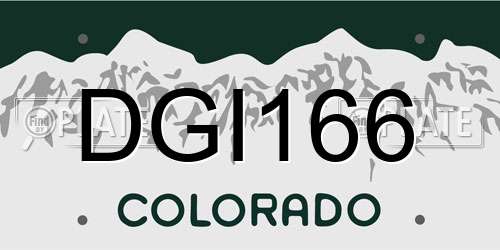DGI166 Colorado License Plate