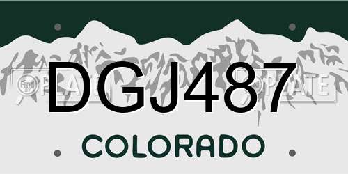 DGJ487 Colorado License Plate