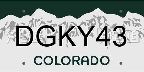 DGKY43 Colorado License Plate