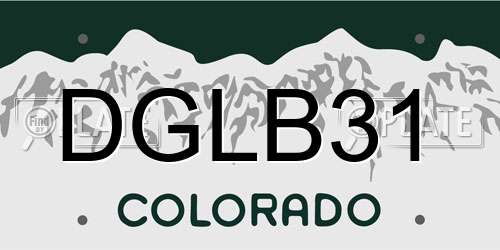 DGLB31 Colorado License Plate