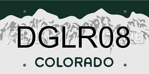 DGLR08 Colorado License Plate